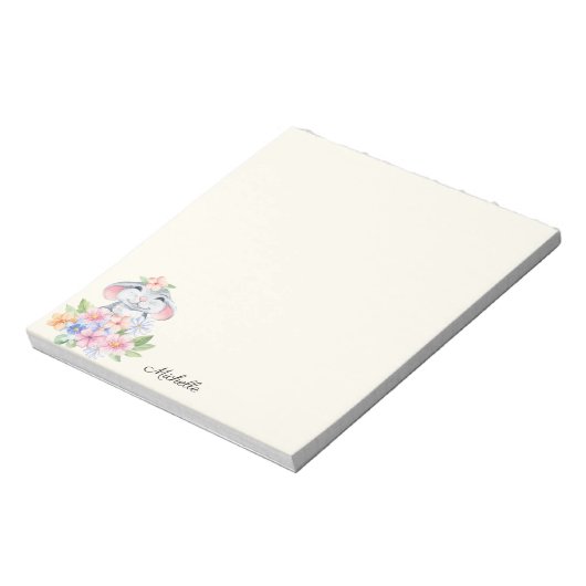Bloc-note Tablet PC Floral Petite Souris Douce Votre nom Tex (Tourné)