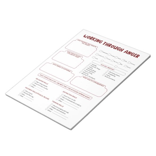 Bloc-note Tableur de feuille de colère pour chagrin et colèr (Incliné)