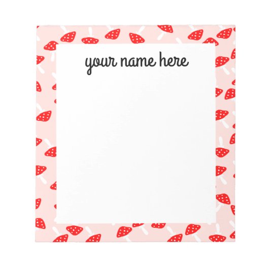 Bloc-note Tabouret de toilette personnalisé Champignons Bloc (Devant)