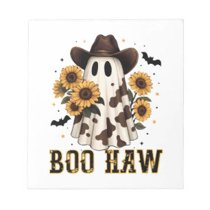 Bloc-note Tache de vache occidentale fantôme effrayant Boo H