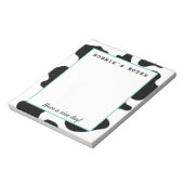 Bloc-note Taches de vache noire et blanche amusantes écritur (Tourné)