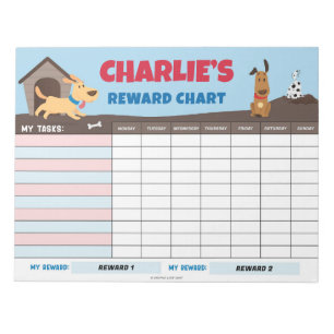 Bloc-note Tâches personnalisées du diagramme de récompenses 