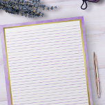 Bloc-note Taille de la lettre 8,5 po x 11 po Purple Lines Co<br><div class="desc">Pages standard de taille de lettre - 8, 5" X 11" avec Purple Lines College sur chaque page pour une écriture facile - Un Carnet de papier avec cadre Or</div>