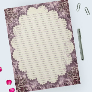Bloc-note Taille de la lettre Papier Vintage floral de 8,5 p