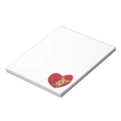 Bloc-note Tan Chihuahua avec cravate arc dans un coeur rouge (Tourné)