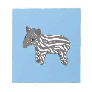 Bloc-note tapir de bébé bleu