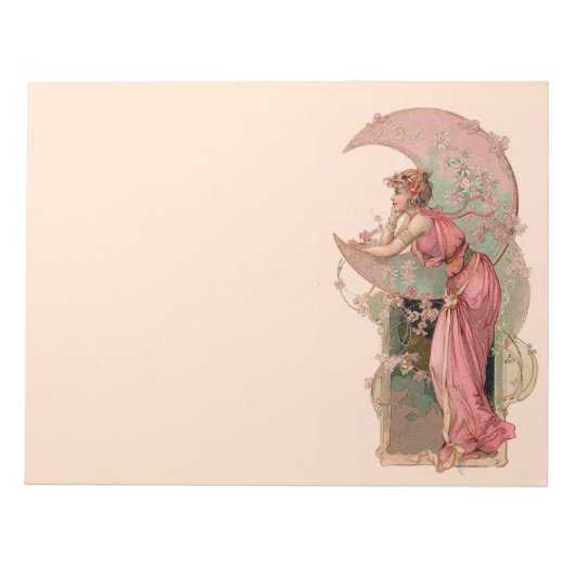 BLOC-NOTE TAROTS/ LADY DE LA LUNE, FLEURS EN ROSE (Devant)