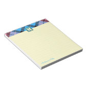 Bloc-note Tartan Cuir Custom Script Monogramme Crème Liner (Incliné)