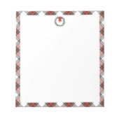 Bloc-note Tartan de Noël Plaid Wreath Bow Papier fixe (Devant)