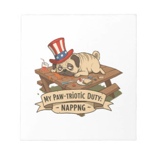 Bloc-note Tartine Pug endormi 