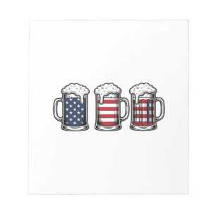 Bloc-note Tasses à bière patriotiques Vintage Vector Design
