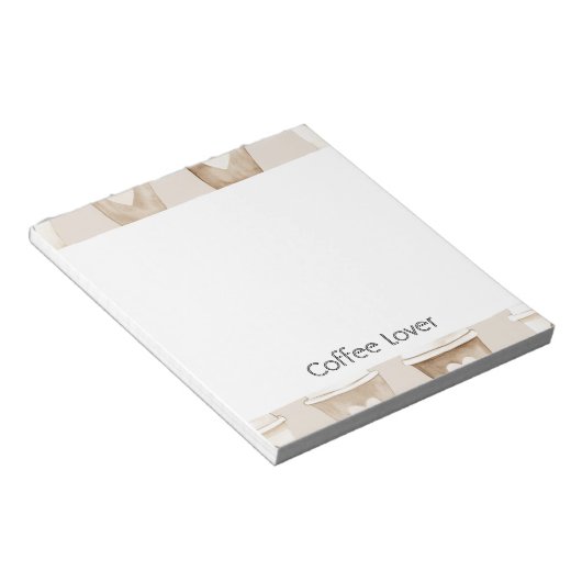 Bloc-note Tasses cœur café crème (Incliné)