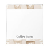 Bloc-note Tasses cœur café crème (Devant)