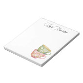 Bloc-note Tasses florales vert menthe rose (Tourné)