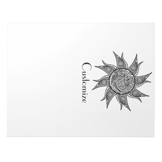 Bloc-note Tatouage de henné Sun Thunder_Cove (Devant)