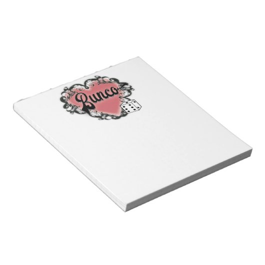 Bloc-note tatouage du coeur du bunco (Incliné)