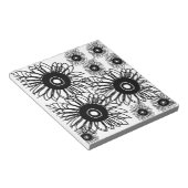 Bloc-note Tatouage Tournesol Floral Noir Blanc Tatouage Fleu (Incliné)