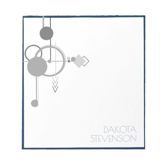 Bloc-note Tatouages Ligne Art | Marque personnalisée gris bl (Devant)