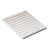 Bloc-note Taupe brun et blanc bonbons rayures (Incliné)