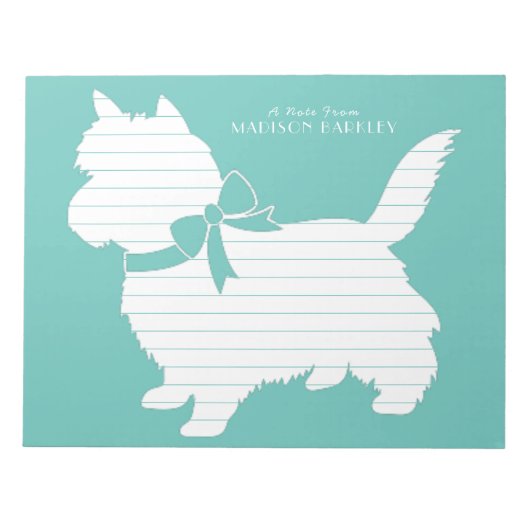 Bloc-note Tchiot de chien Terrier Cairn (Devant)
