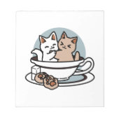 Bloc-note Tea Time Meow Time - Cute Cat and Tea Design (Devant)