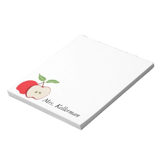 Bloc-note Teacher Apple Ajouter un nom 5.5 x 6 (Tourné)