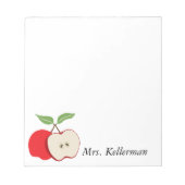 Bloc-note Teacher Apple Ajouter un nom 5.5 x 6 (Devant)