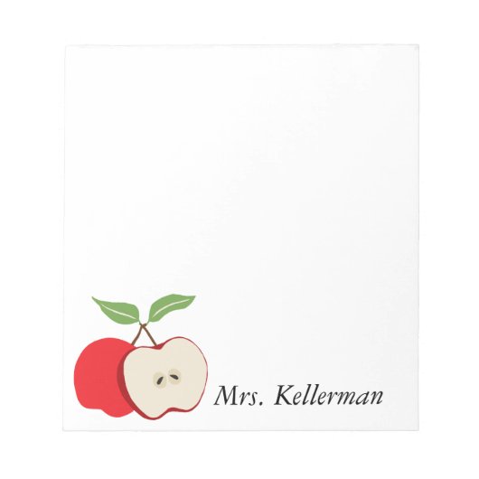 Bloc-note Teacher Apple Ajouter un nom 5.5 x 6 (Devant)