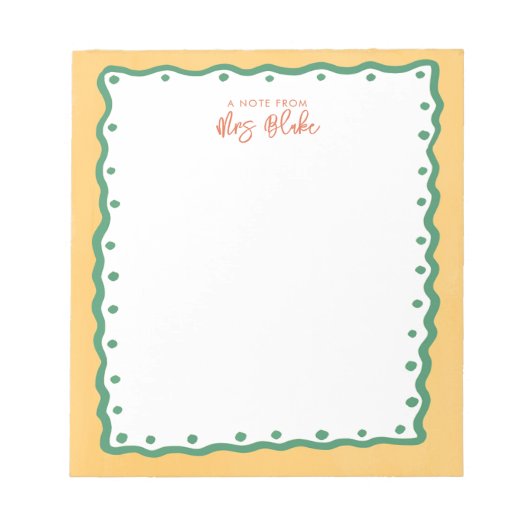 Bloc-note Teacher Appreciation Bold Color Border (Devant)