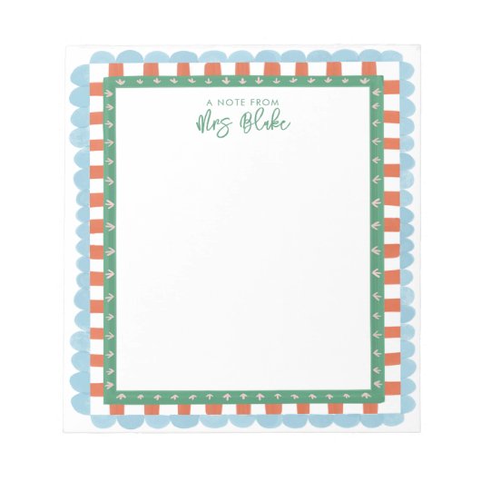 Bloc-note Teacher Appreciation Bold Color Border (Devant)