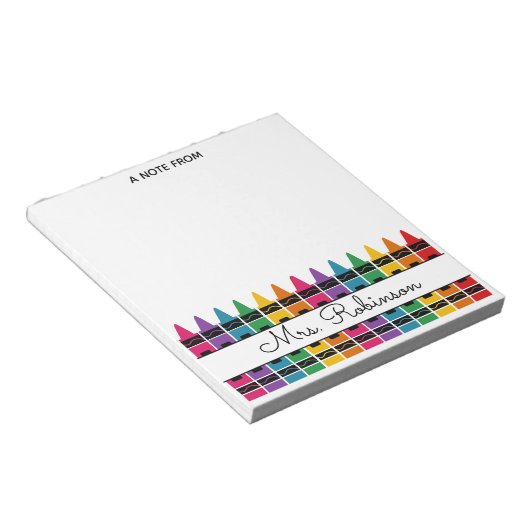 Bloc-note Teacher Appreciation Rainbow Crayon  (Incliné)