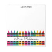 Bloc-note Teacher Appreciation Rainbow Crayon  (Devant)