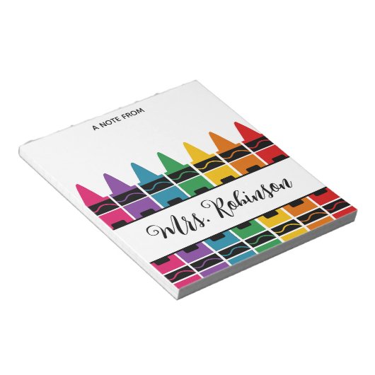 Bloc-note Teacher Appreciation Rainbow Crayon Notepad (Incliné)