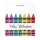 Bloc-note Teacher Appreciation Rainbow Crayon Notepad (Devant)