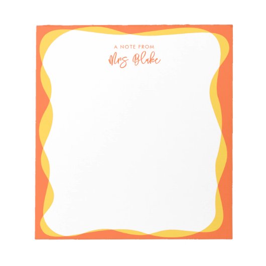 Bloc-note Teacher Appreciation Vibrant Wavy Border (Devant)
