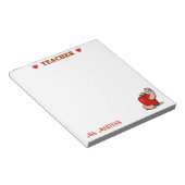 Bloc-note Teacher Appréciation Worm in Apple Ajouter un nom (Incliné)