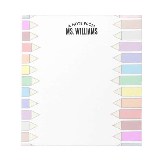 Bloc-note Teacher Classroom Pencil Custom Name (Devant)