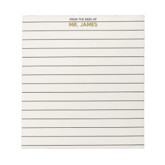 Bloc-note Teacher Clean Simple Lined Paper From The Desk Of 