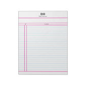 Bloc-note Teacher Monogram Daily To Do List Notepad (Tourné)