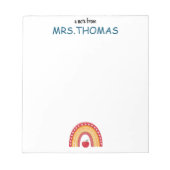Bloc-note Teacher Notepad – A Note from Rainbow Design (Devant)