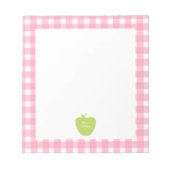 Bloc-note Teacher vert pomme rose En vichy (Devant)