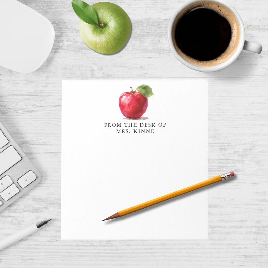 Bloc-note Teacher's From The Desk of Watercolor Apple