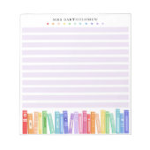 Bloc-note Teacher's Rainbow Colors Books Custom  (Devant)