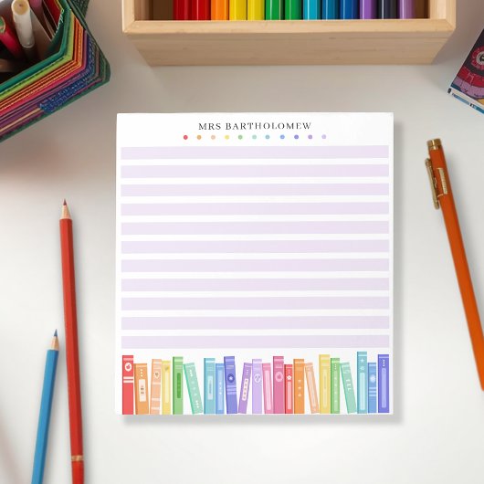 Bloc-note Teacher's Rainbow Colors Books Custom 