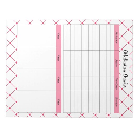 Bloc-note Teacup Cuties_ Suivi des médicaments (Devant)