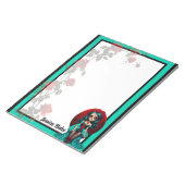 Bloc-note Teal and Red Roses Sugar Skulls (Incliné)