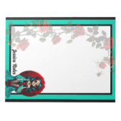 Bloc-note Teal and Red Roses Sugar Skulls (Devant)