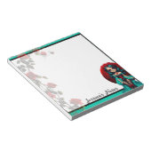 Bloc-note Teal and Red Roses Sugar Skulls (Incliné)