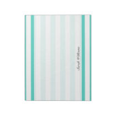 Bloc-note Teal Blue and White Stripe Pattern (Tourné)