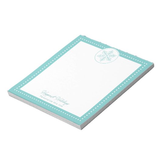 Bloc-note Teal Fancy Snowflake Personalized Holiday (Tourné)